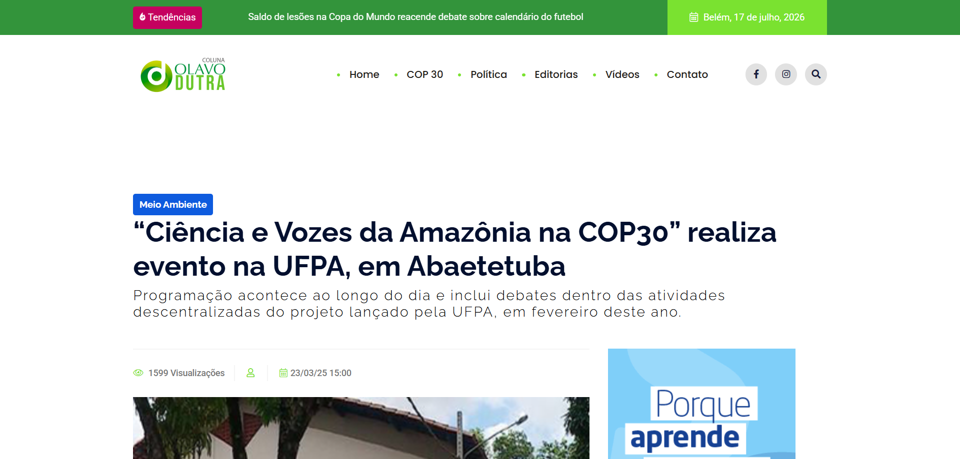 “Ciência e Vozes da Amazônia na COP30” realiza evento na UFPA, em Abaetetuba